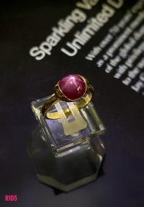 NHẪN  BẠC XI  RUBY SAO TỰ NHIÊN