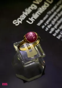 NHẪN  BẠC XI  RUBY SAO TỰ NHIÊN