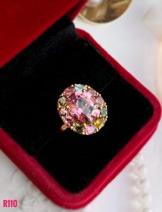 NHẪN  BẠC XI  FULL ĐÁ TOURMALINE TỰ NHIÊN