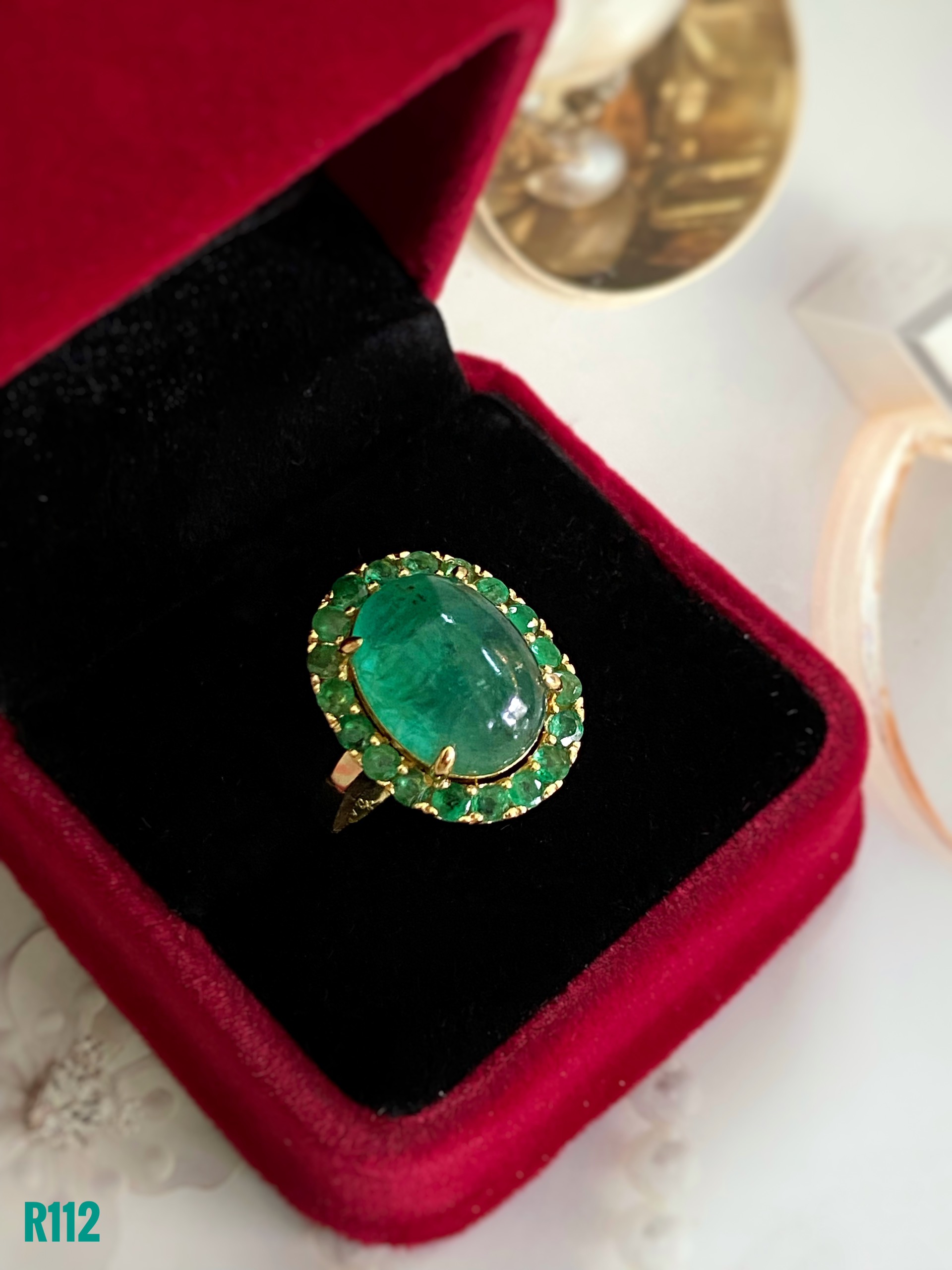 NHẪN  BẠC XI  EMERALD-NGỌC LỤC BẢO TỰ NHIÊN