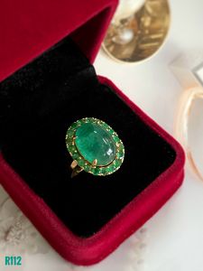 NHẪN  BẠC XI  EMERALD-NGỌC LỤC BẢO TỰ NHIÊN
