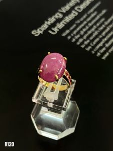 NHẪN BẠC XI ĐÁ RUBY TỰ NHIÊN