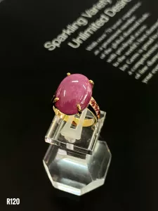 NHẪN BẠC XI ĐÁ RUBY TỰ NHIÊN