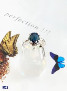 NHẪN BẠC ĐÁ SAPPHIRE TỰ NHIÊN