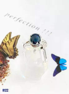 NHẪN BẠC ĐÁ SAPPHIRE TỰ NHIÊN