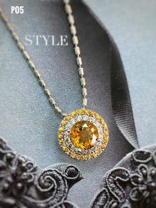 MẶT DÂY BẠC ĐÁ CITRINE TỰ NHIÊN