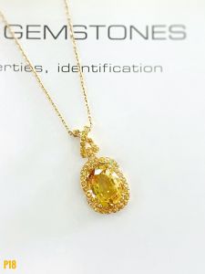 MẶT DÂY BẠC XI CITRINE KẾT SAPPHIRE TỰ NHIÊN