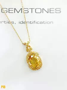 MẶT DÂY BẠC XI CITRINE KẾT SAPPHIRE TỰ NHIÊN