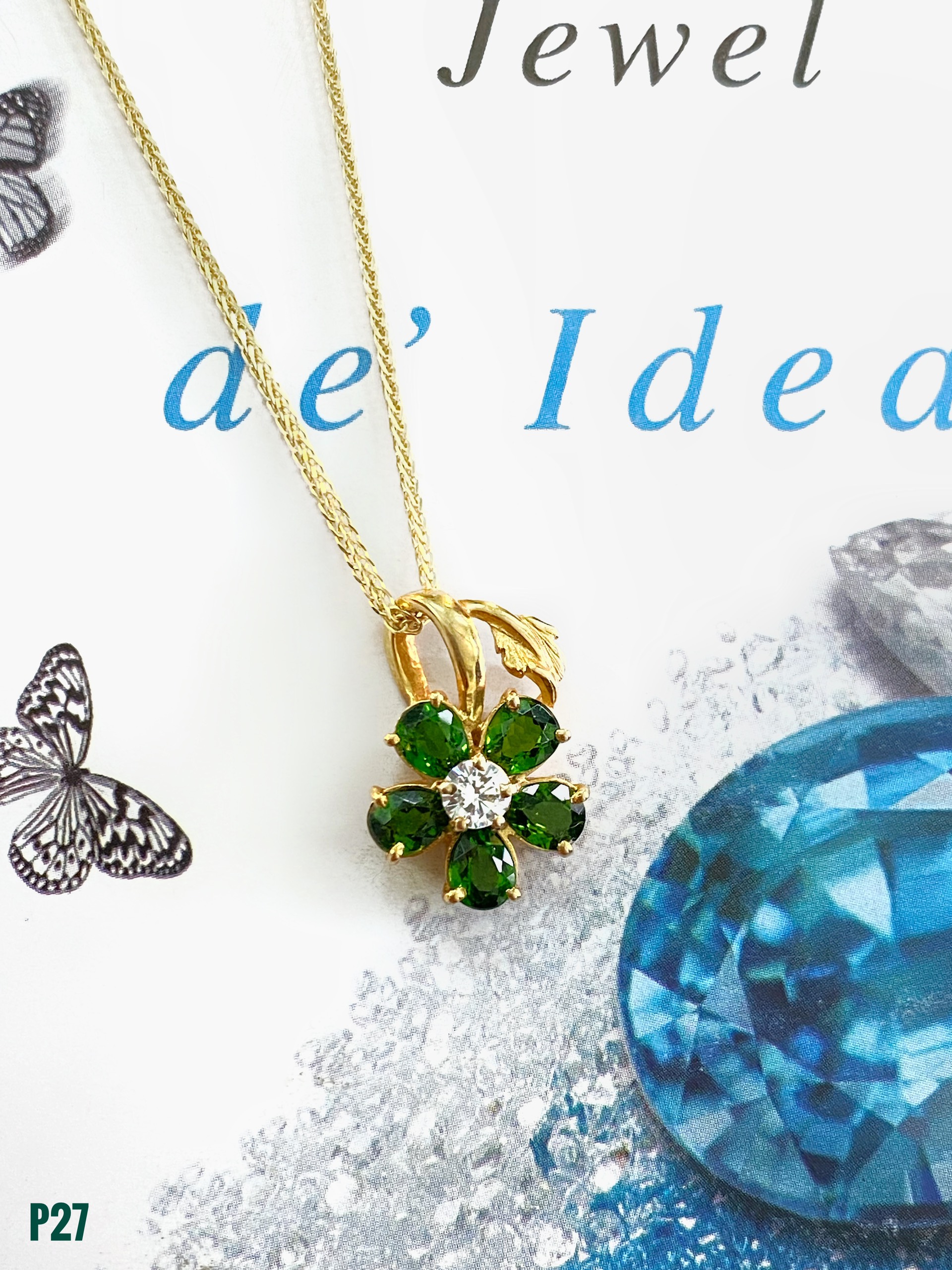 MẶT DÂY BẠC XI ĐÁ CHROME DIOPSITE TỰ NHIÊN