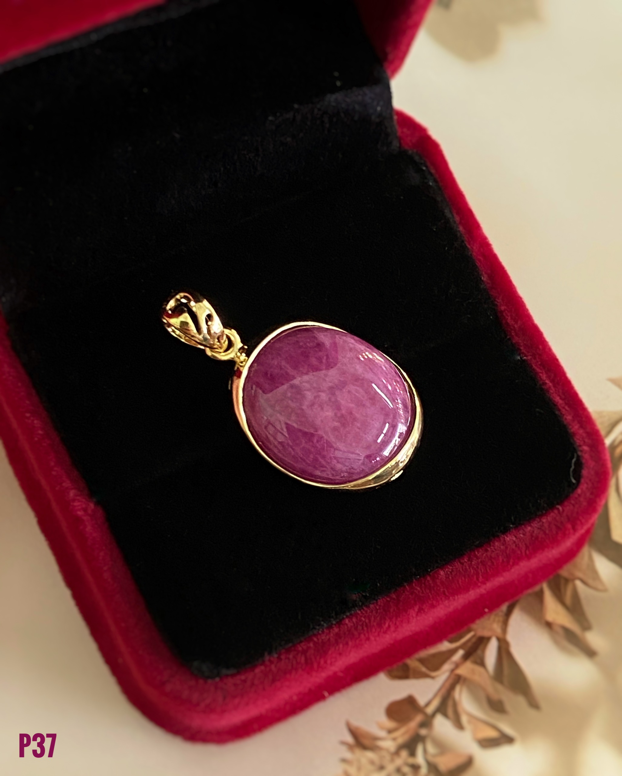 MẶT DÂY BẠC XI ĐÁ RUBY TỰ NHIÊN