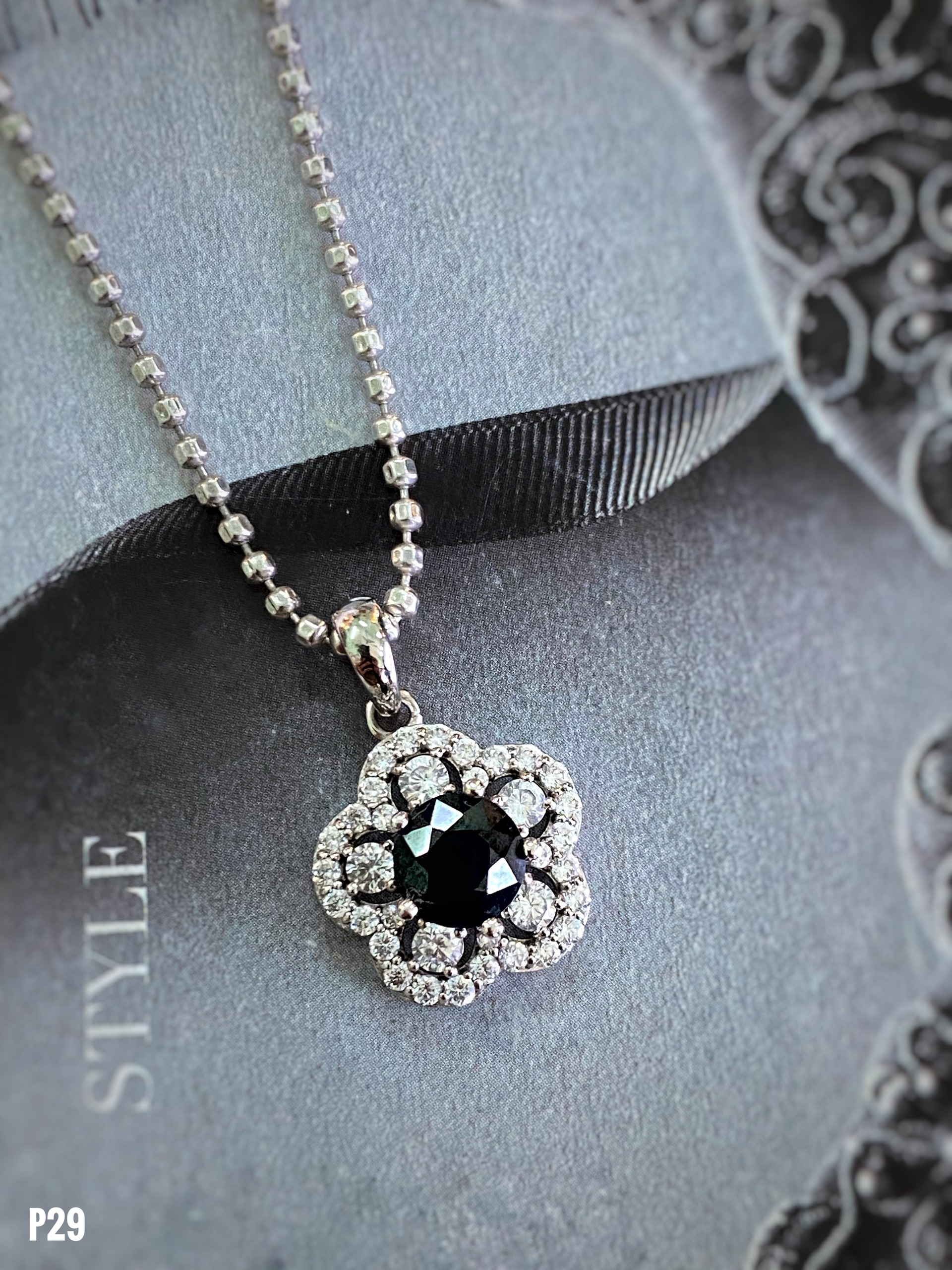 MẶT DÂY BẠC ĐÁ SAPPHIRE TỰ NHIÊN