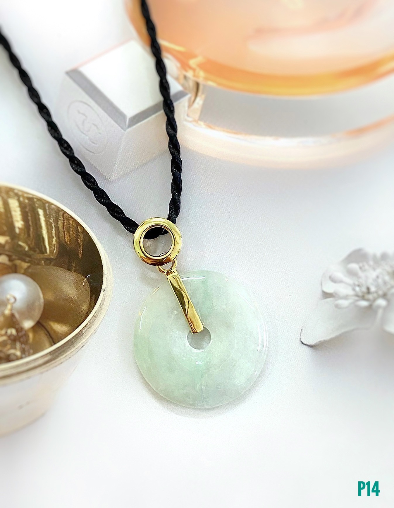 MẶT DÂY BẠC XI ĐỒNG ĐIẾU NGỌC JADEITE TỰ NHIÊN