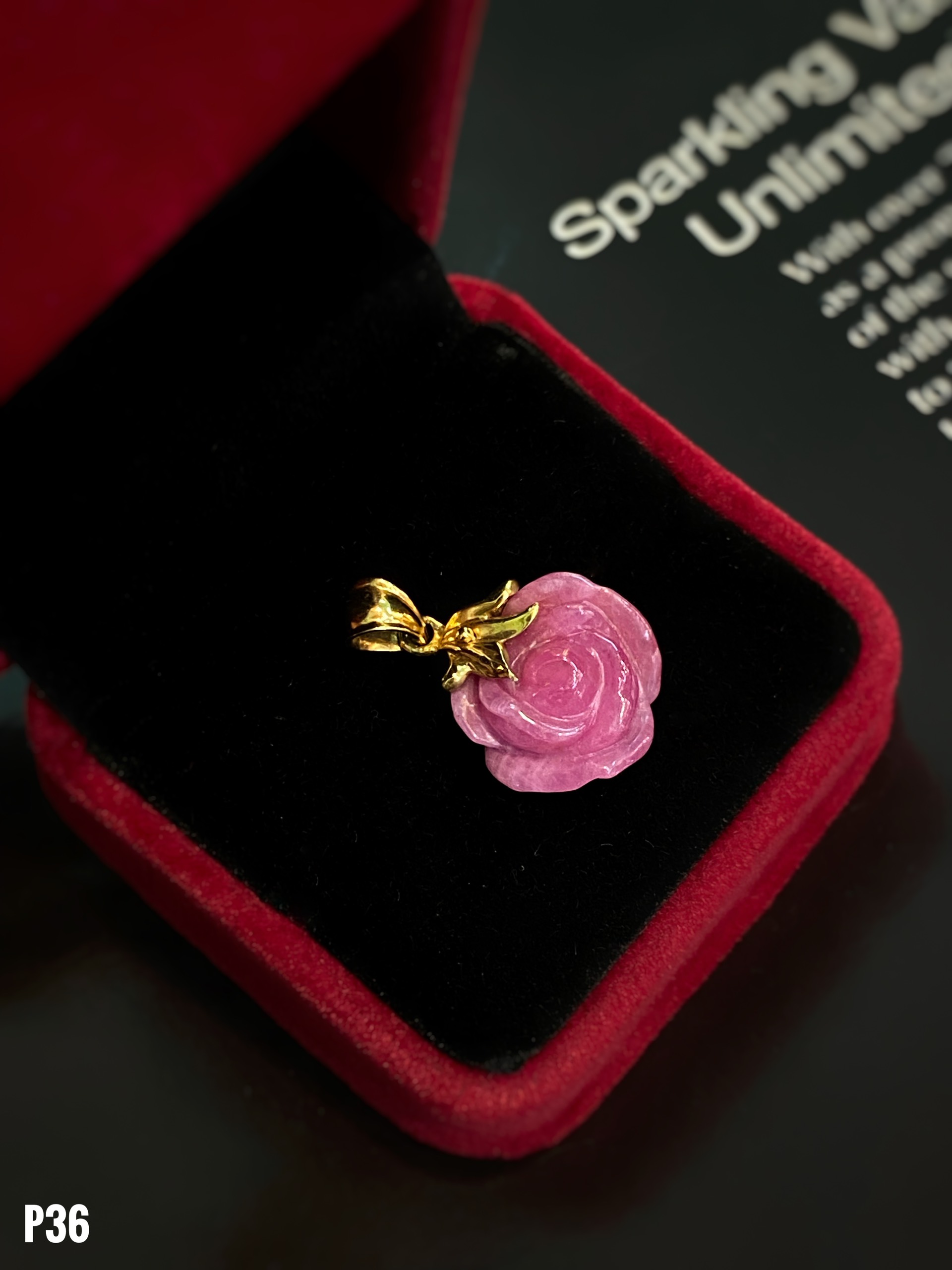 MẶT DÂY BẠC XI HOA HỒNG RUBY TỰ NHIÊN