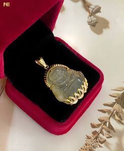 MẶT DÂY BẠC XI PHẬT DI LẶC NGỌC JADE TỰ NHIÊN