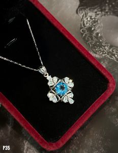 MẶT DÂY BẠC ĐÁ TOPAZ LONDON TỰ NHIÊN