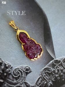MẶT DÂY BẠC XI PHẬT BÀ ĐÁ RUBY TỰ NHIÊN