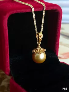 MẶT DÂY BẠC XI NGỌC TRAI SOUTH SEA KẾT SAPPHIRE TỰ NHIÊN