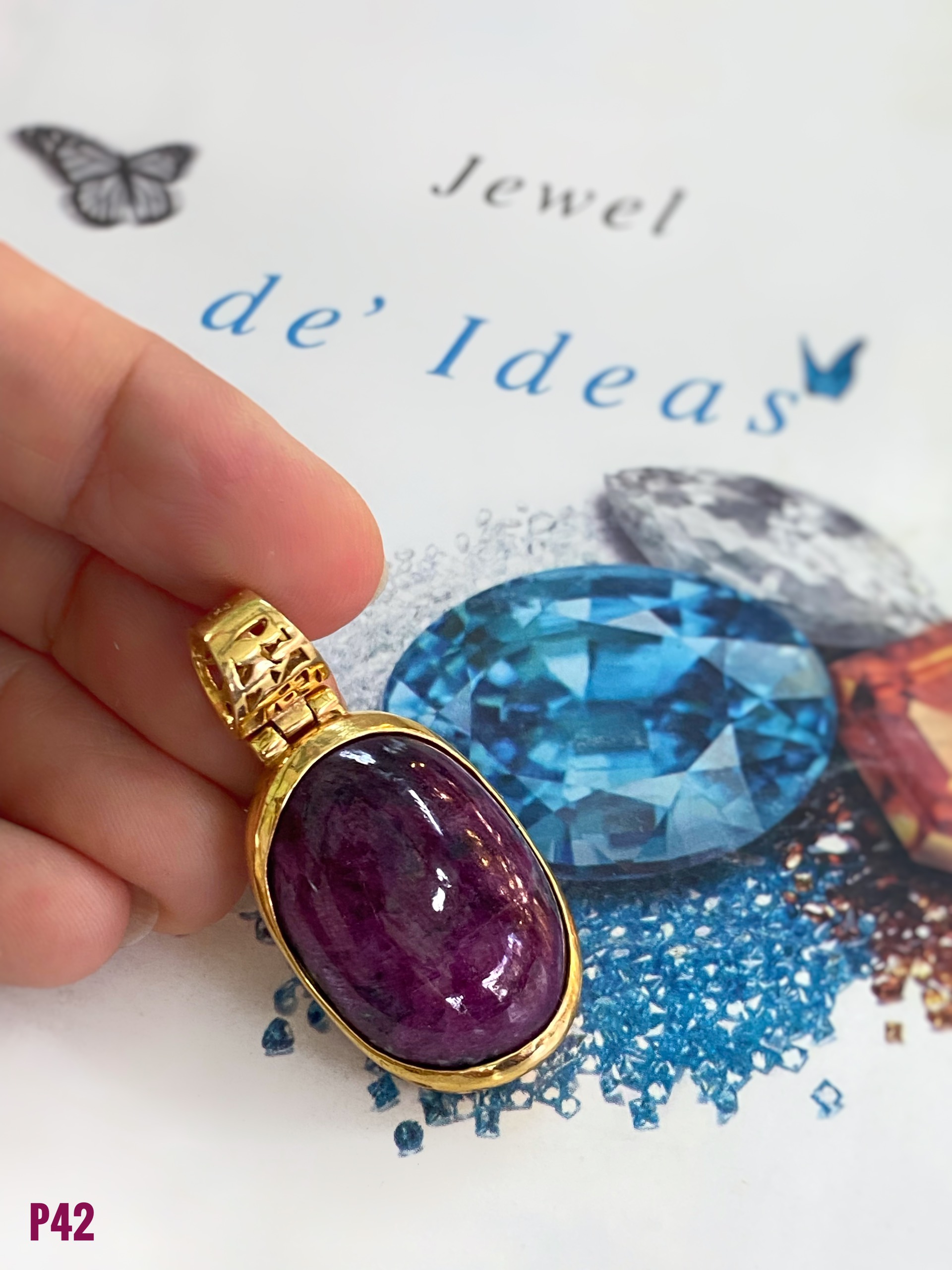 MẶT DÂY BẠC XI ĐÁ RUBY TỰ NHIÊN