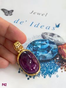 MẶT DÂY BẠC XI ĐÁ RUBY TỰ NHIÊN