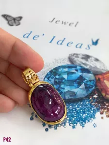 MẶT DÂY BẠC XI ĐÁ RUBY TỰ NHIÊN