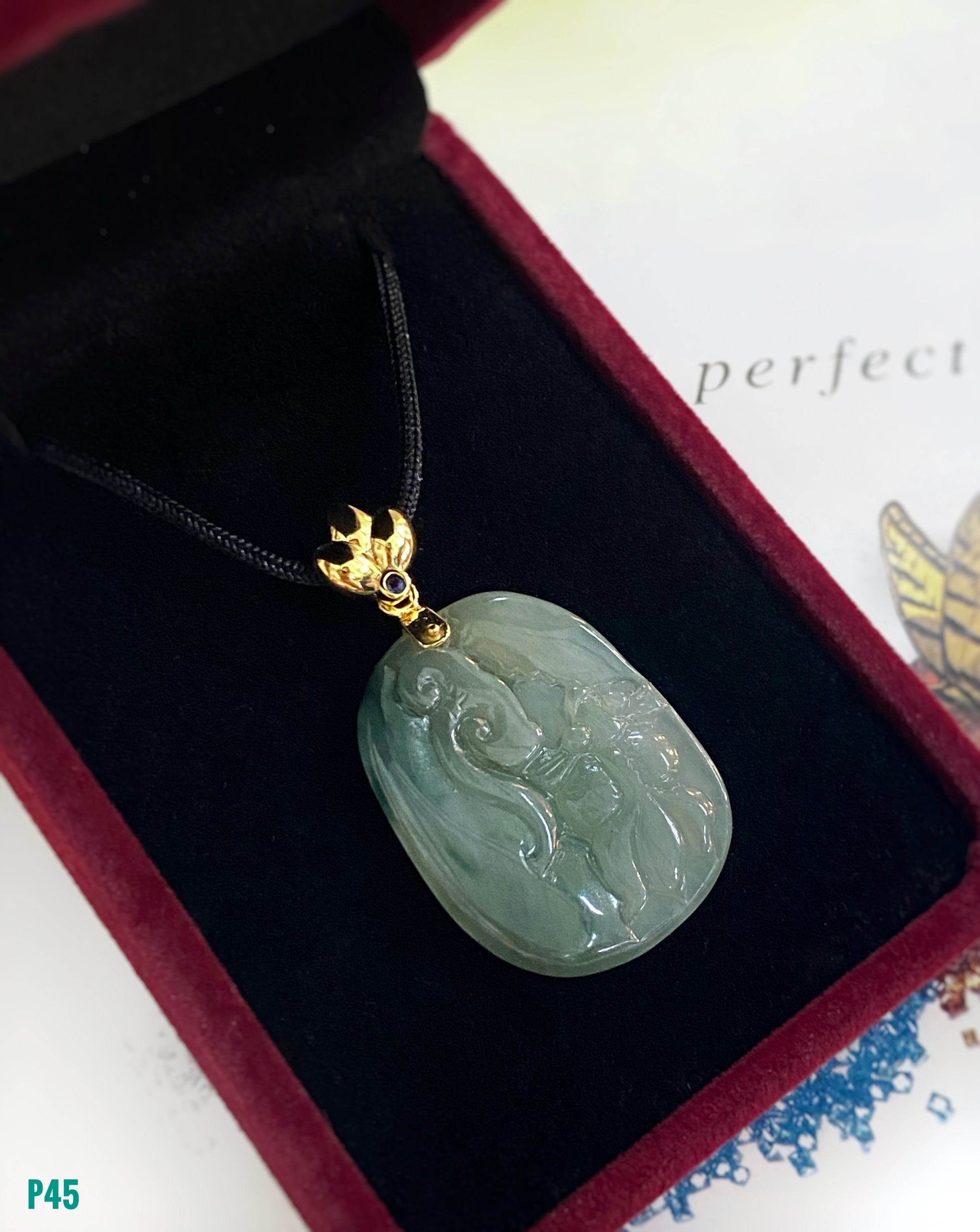 MẶT DÂY BẠC XI NHƯ Ý NGỌC JADEITE TỰ NHIÊN