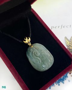 MẶT DÂY BẠC XI NHƯ Ý NGỌC JADEITE TỰ NHIÊN