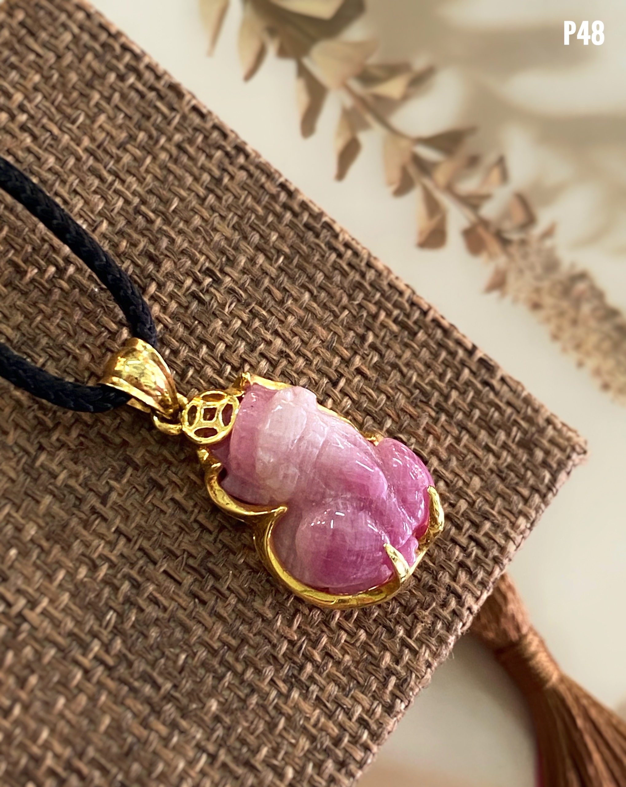 MẶT DÂY BẠC XI TỲ HƯU ĐÁ RUBY TỰ NHIÊN