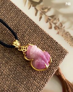 MẶT DÂY BẠC XI TỲ HƯU ĐÁ RUBY TỰ NHIÊN