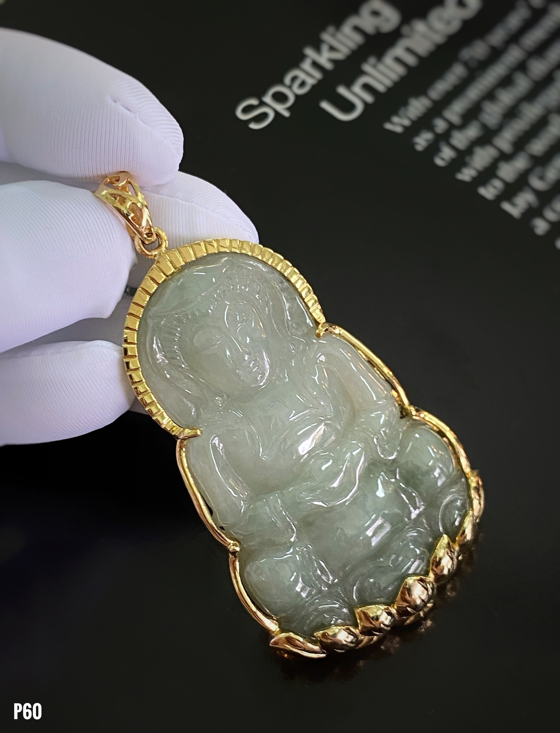 MẶT DÂY BẠC XI PHẬT BÀ NGỌC JADEITE TỰ NHIÊN