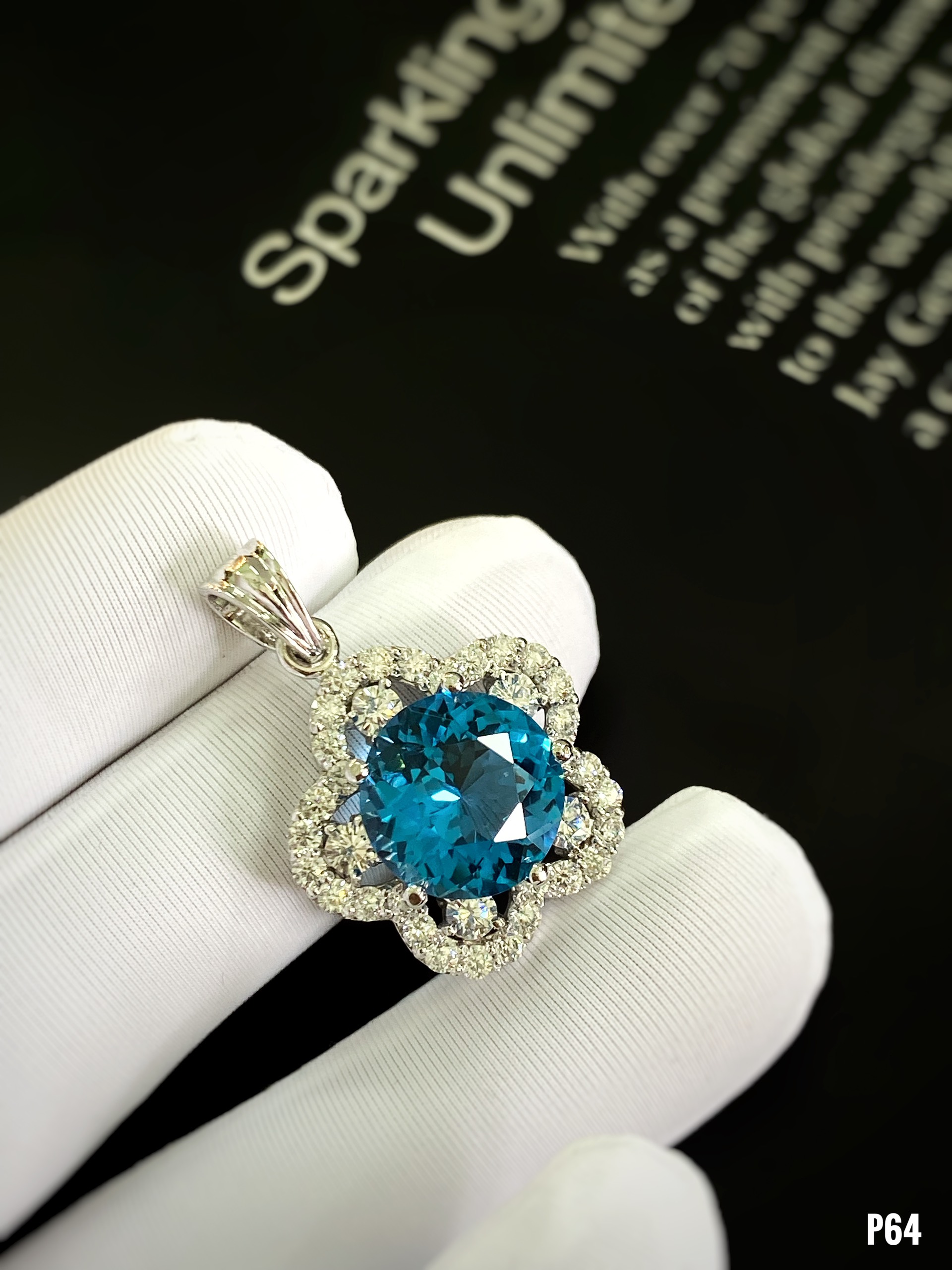 MẶT DÂY BẠC XI ĐÁ TOPAZ LONDON TỰ NHIÊN