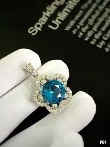 MẶT DÂY BẠC XI ĐÁ TOPAZ LONDON TỰ NHIÊN