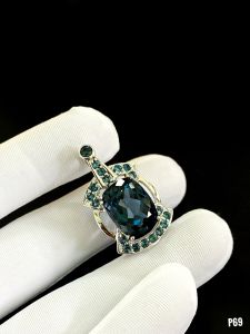 MẶT DÂY BẠC XI FULL ĐÁ TOPAZ LONDON TỰ NHIÊN