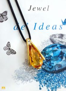 MẶT DÂY BẠC XI ĐÁ CITRINE TỰ NHIÊN