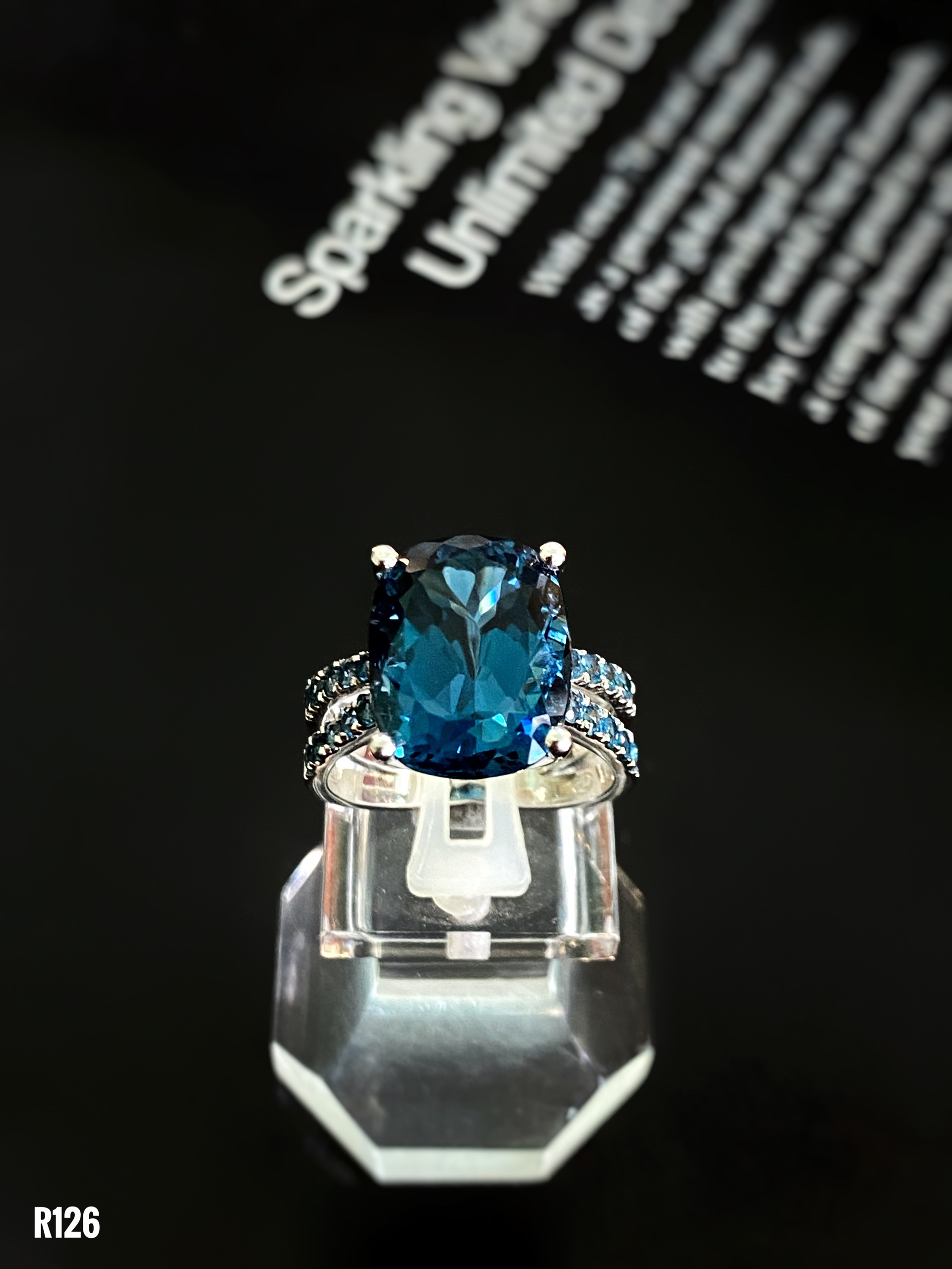 NHẪN  BẠC XI  TOPAZ LONDON TỰ NHIÊN