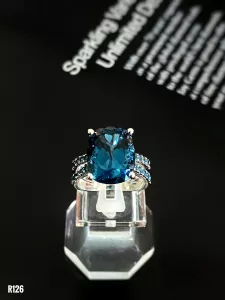 NHẪN  BẠC XI  TOPAZ LONDON TỰ NHIÊN