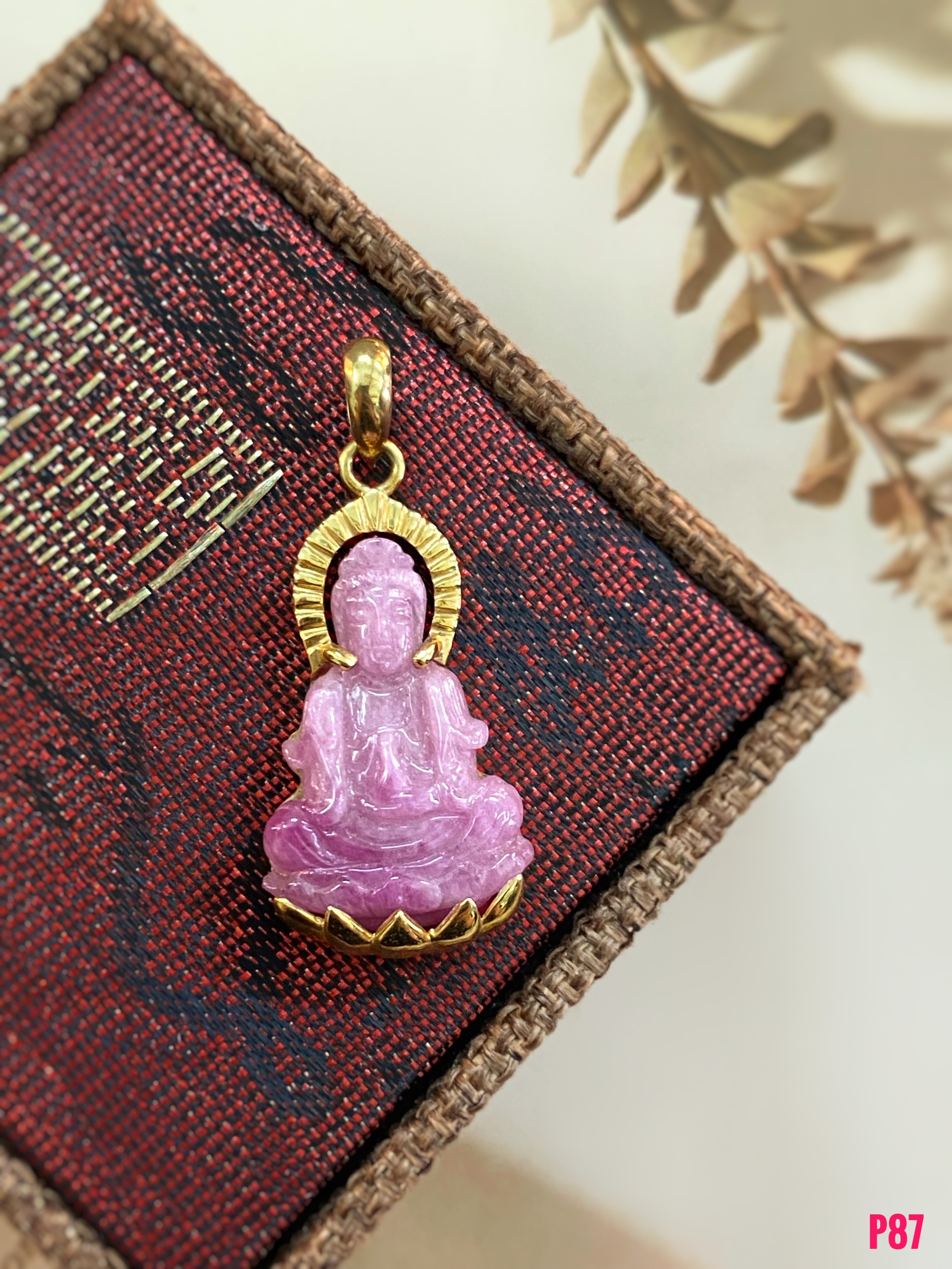 MẶT DÂY BẠC XI PHẬT BÀ ĐÁ RUBY TỰ NHIÊN
