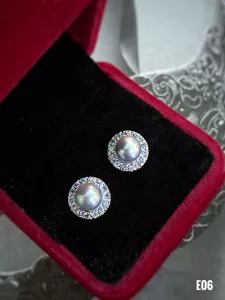 KHUYÊN TAI BẠC XI NGỌC TRAI KẾT ĐÁ TANZANITE TỰ NHIÊN