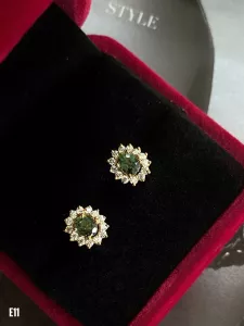 KHUYÊN TAI BẠC XI  ĐÁ SAPPHIRE TỰ NHIÊN