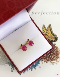 KHUYÊN TAI BẠC XI ĐÁ RUBY TỰ NHIÊN