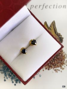 KHUYÊN TAI  BẠC XI  ĐÁ SAPPHIRE TỰ NHIÊN