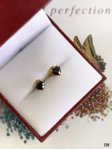 KHUYÊN TAI  BẠC XI  ĐÁ SAPPHIRE TỰ NHIÊN