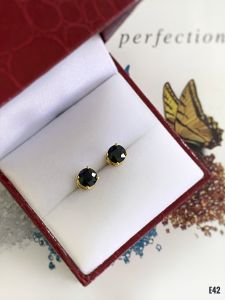 KHUYÊN TAI  BẠC XI  ĐÁ SAPPHIRE TỰ NHIÊN