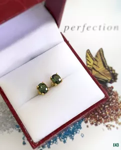 KHUYÊN TAI  BẠC XI ĐÁ SAPPHIRE TỰ NHIÊN