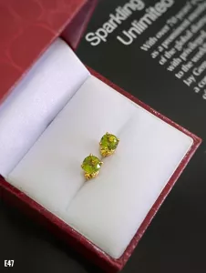 KHUYÊN TAI BẠC XI ĐÁ PERIDOT TỰ NHIÊN