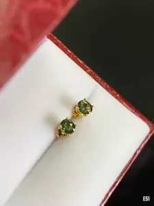 KHUYÊN TAI BẠC XI  ĐÁ SAPPHIRE TỰ NHIÊN