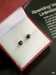 KHUYÊN TAI  BẠC XI  ĐÁ SAPPHIRE TỰ NHIÊN