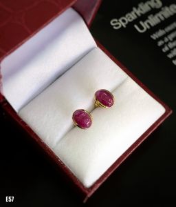 KHUYÊN TAI BẠC XI ĐÁ RUBY TỰ NHIÊN