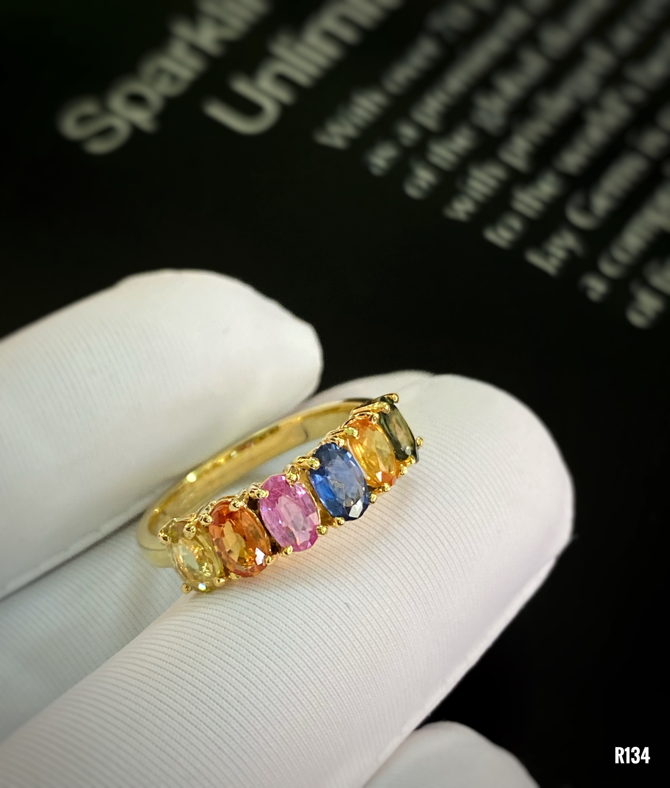 NHẪN BẠC XI ĐÁ SAPPHIRE TỰ NHIÊN