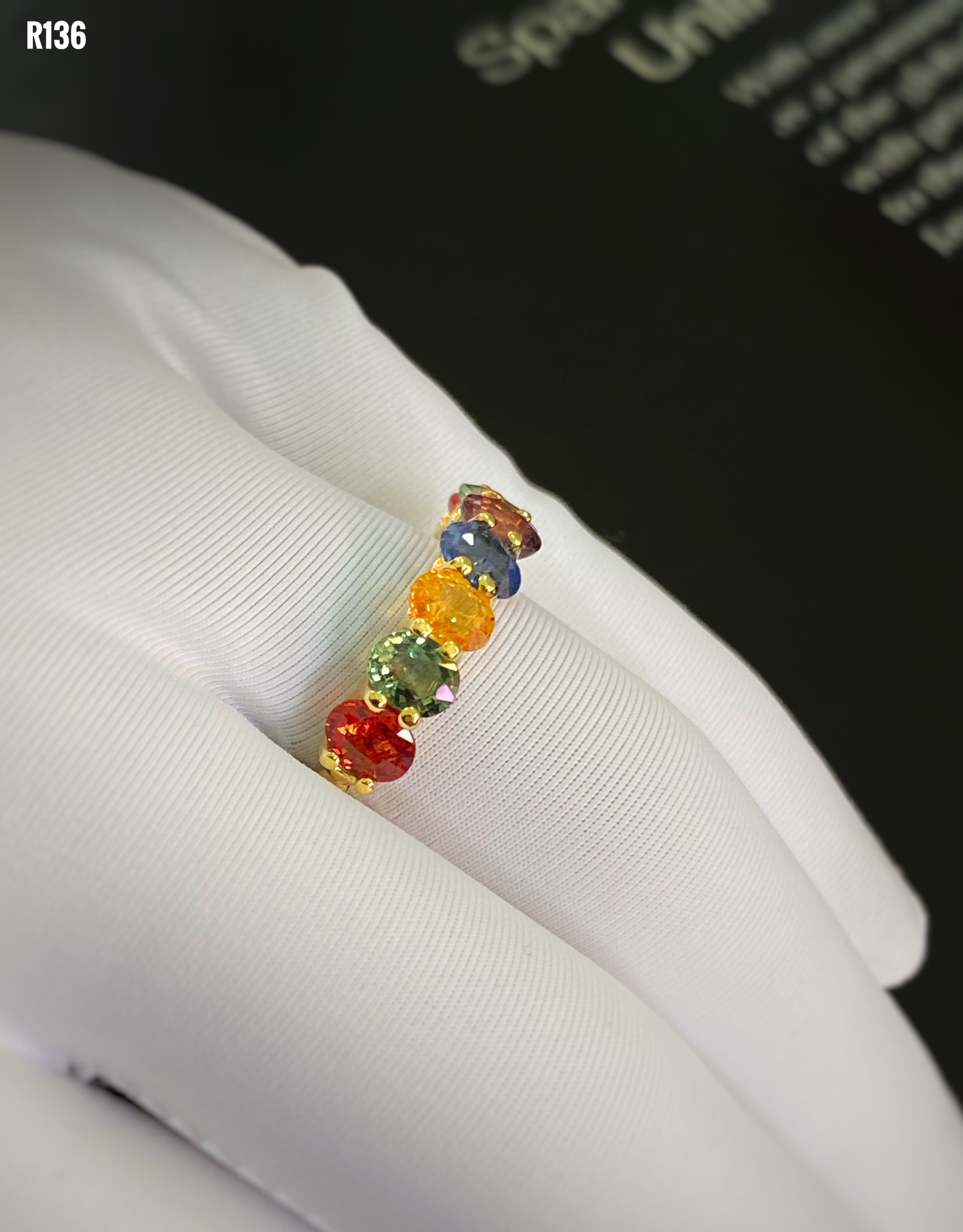 NHẪN  BẠC XI ĐÁ SAPPHIRE TỰ NHIÊN