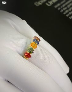 NHẪN  BẠC XI ĐÁ SAPPHIRE TỰ NHIÊN